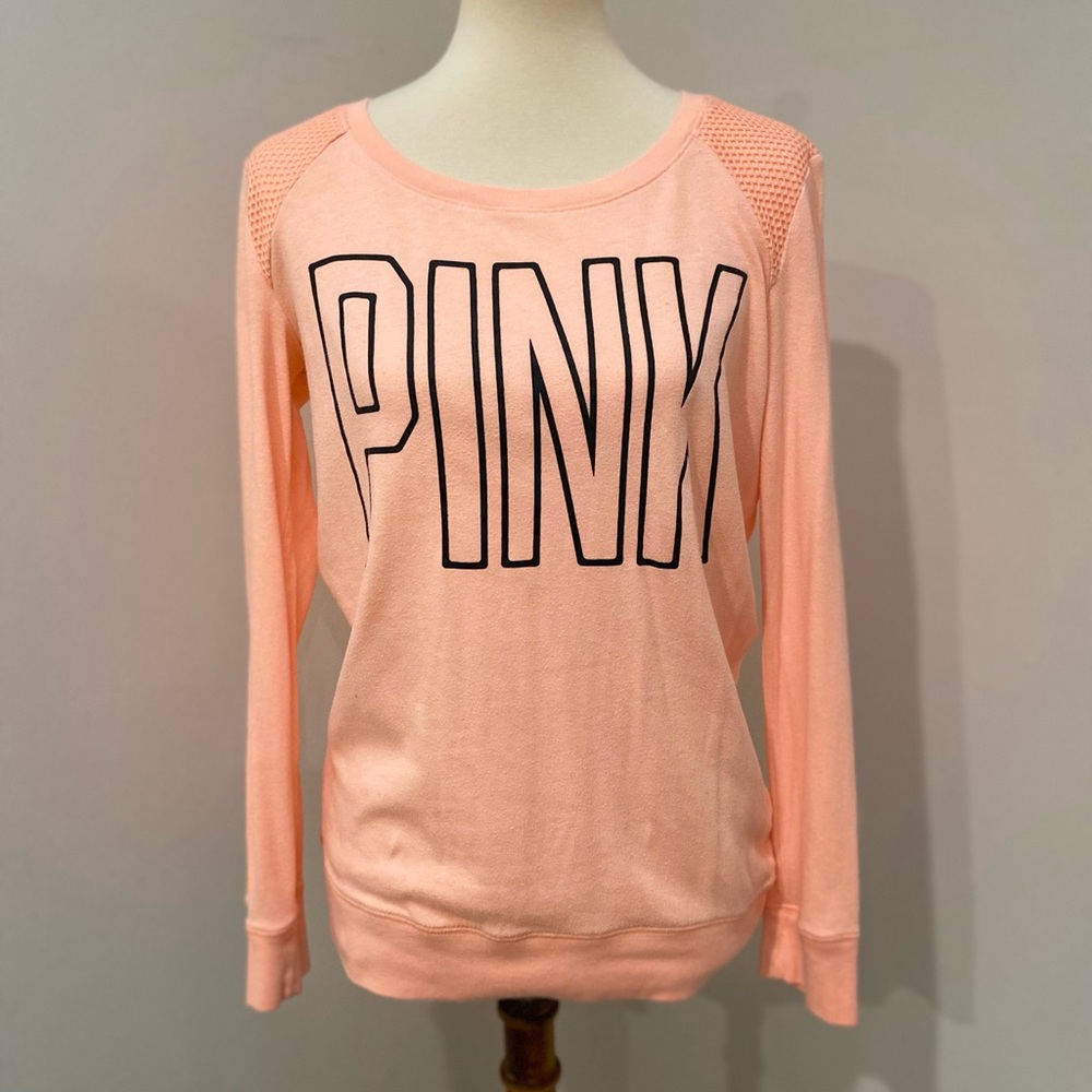 ❄️4 for $20 Victoria’s Secret Pink • Neon Orange Long Sleeve Tee Light Sweater